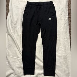 Classic Black Nike Sweatpants Joggers Embroidered Logo Adjustable Waistband